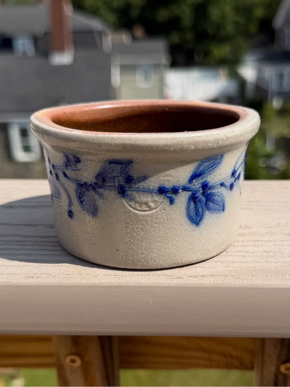 Salmon Falls Stoneware Pottery Salt Glaze Blueberry Vine Farmhouse Crock